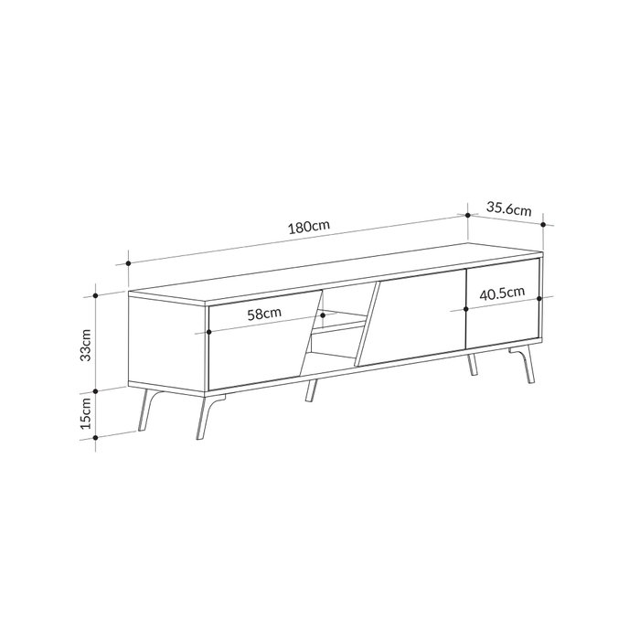 Hanah Home Soporte de TV Fiona - Roble, Blanco Hanah Home Soporte de TV Fiona - Roble, Blanco